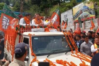 सीएम धामी ने जोशीमठ में किया रोड शो, BJP प्रत्याशी अनिल बलूनी के लिए मांगा समर्थन