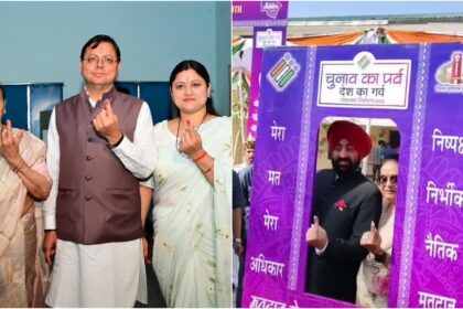 सीएम धामी और राज्यपाल गुरमीत सिंह ने परिवार संग किया मतदान 