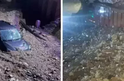 सोमेश्वर में तीन जगह फटा बादल, मलबे में दबी गाड़ियां