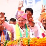 बदायूं के रोड शो में मुख्यमंत्री धामी ने की भाजपा को जिताने की अपील