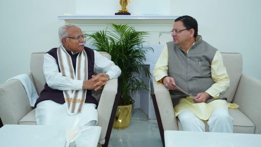 सीएम धामी ने केंद्रीय विद्युत मंत्री मनोहर लाल खट्टर से की मुलाकात, किया ये अनुरोध