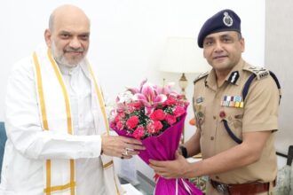 केंद्रीय गृह मंत्री अमित शाह से पुलिस महानिदेशक अभिनव कुमार ने की शिष्टाचार भेंट