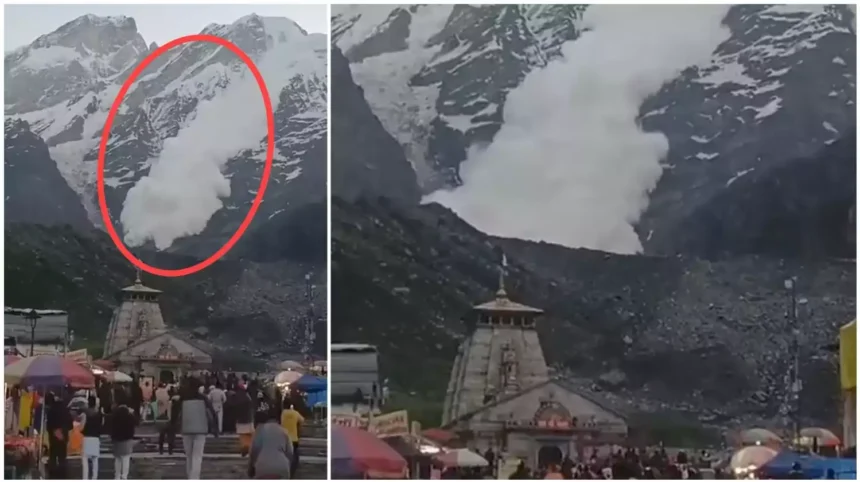 चोराबाड़ी से ऊपर टूट गया ग्लेशियर, बना बर्फ का गुबार