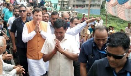 बूढ़ा केदार के आपदा प्रभावित इलाकों में पहुंचे सीएम धामी