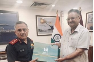 सैनिक कल्याण मंत्री गणेश जोशी ने सीडीएस जनरल अनिल चौहान से की शिष्टाचार भेंट 