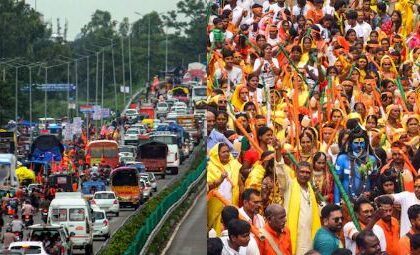 दिन-प्रतिदिन बढ़ती जा रही कांवड़ यात्रा, तीन दिन के अंदर 12 लाख से अधिक कांवड़ियों ने भरा गंगाजल